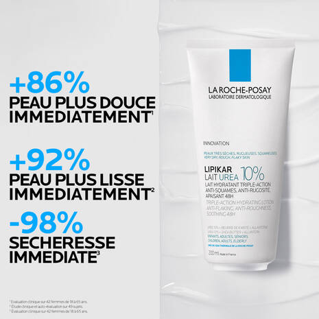 LA ROCHE-POSAY Lipikar Lait Urea 10% Lait Corporel Lissant Anti-Desquamation Peaux Rugueuses
