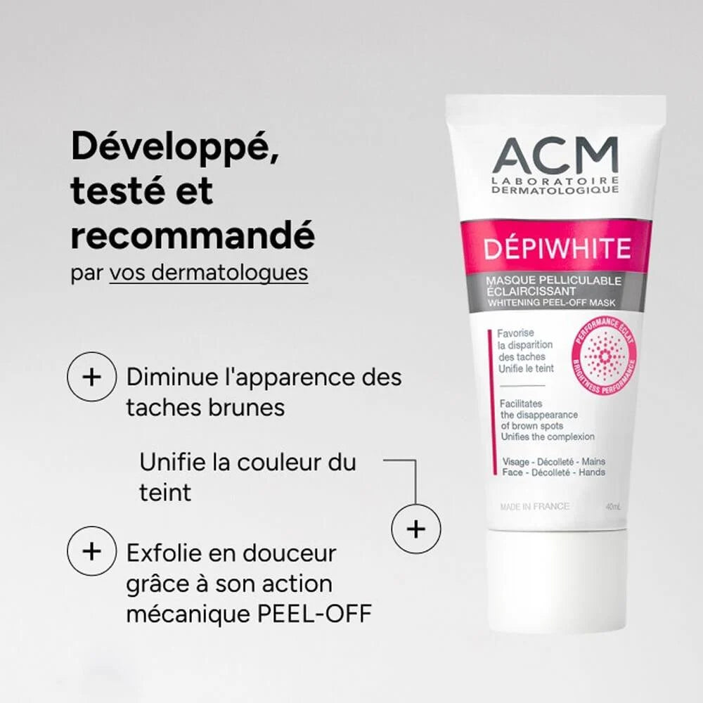 ACM Depiwhite Masque Pelliculable Éclaircissant 40ml Film Occlusif Anti-Taches