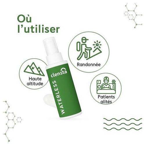 CLENSTA Shampoing Sans Eau 100ml Nettoyant Capillaire Sec Voyage Pratique Formule Innovante Cheveux Propres Sans Rinçage