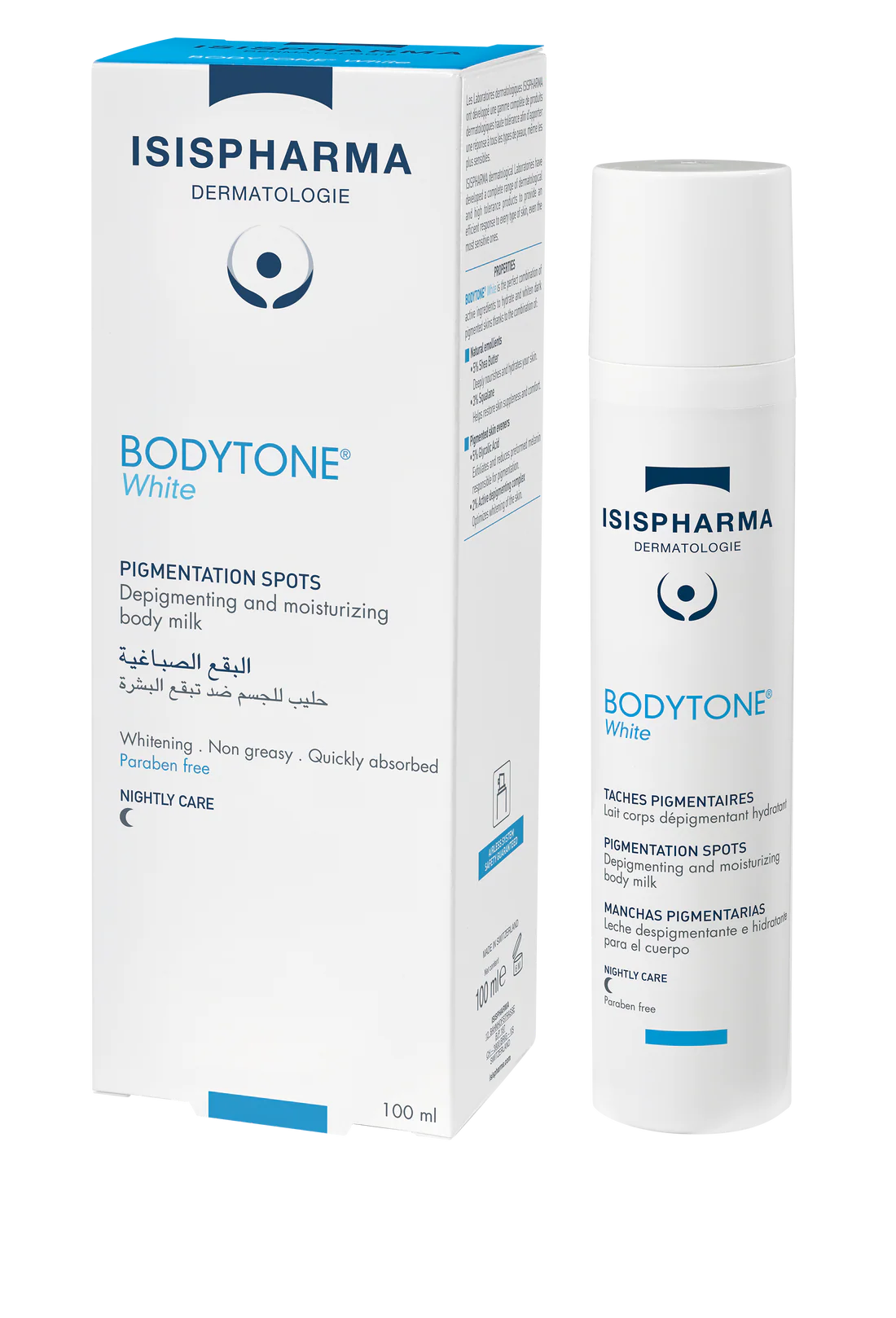 Isispharma Bodytone White Dépigmentant Et Hydratant Lait Corps 100ml – Lait Éclaircissant Hydratant