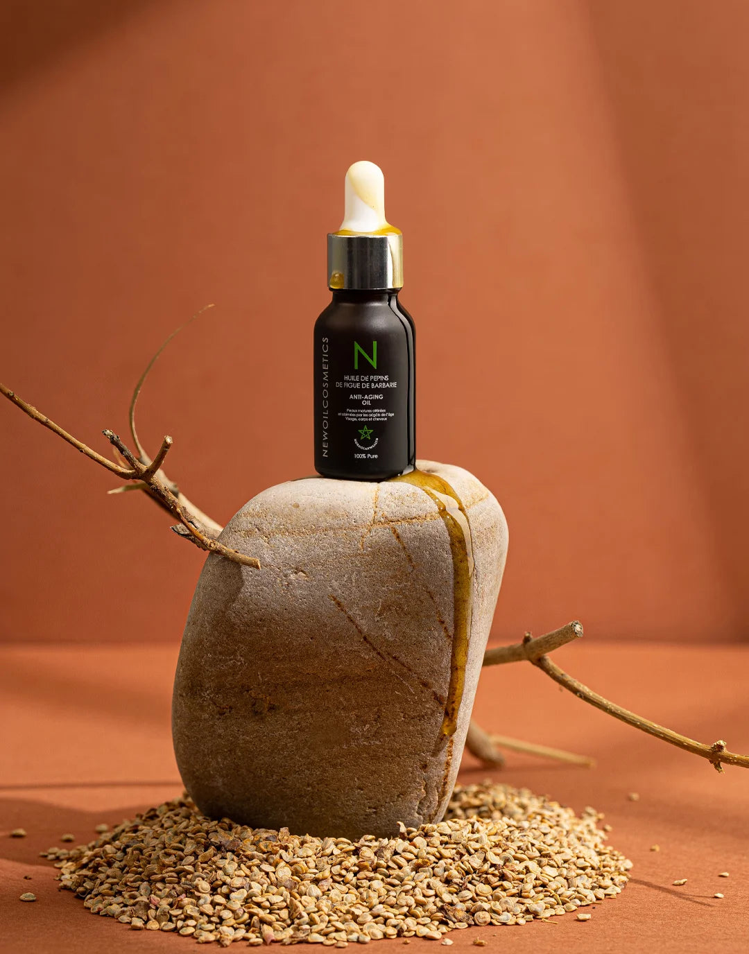 NEW OIL COSMETICS Huile de Pépins de Figue de Barbarie 15ml Huile Visage Anti-Âge Naturelle Régénérante