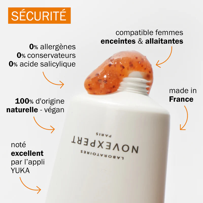 Novexpert Exfoliant Expert Masque Gommage Vitamine C 50ml Double Action Éclat Anti-Âge