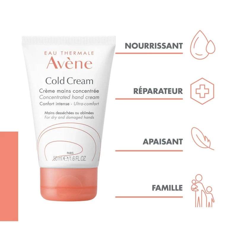 AVÈNE Cold Cream Crème Mains Concentrée 50ml – Réparation & Protection Intense