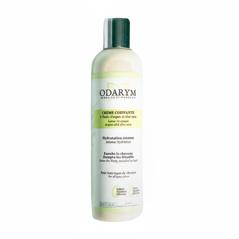 ODARYM Crème Coiffante Huile d’Argan & Aloe Vera 250ml Définition Boucles Hydratation Cheveux Bouclés