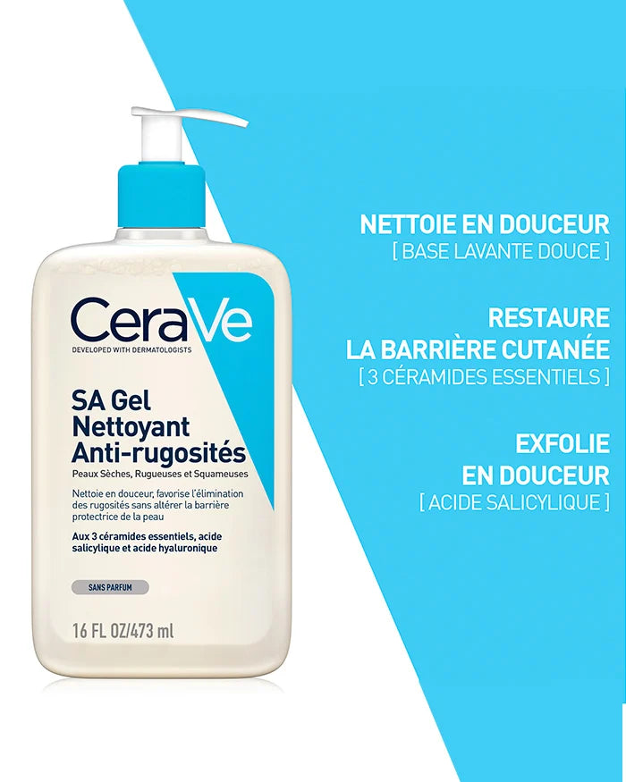 CERAVE SA Gel Nettoyant Anti-Rugosités Exfoliation Douce Acide Salicylique