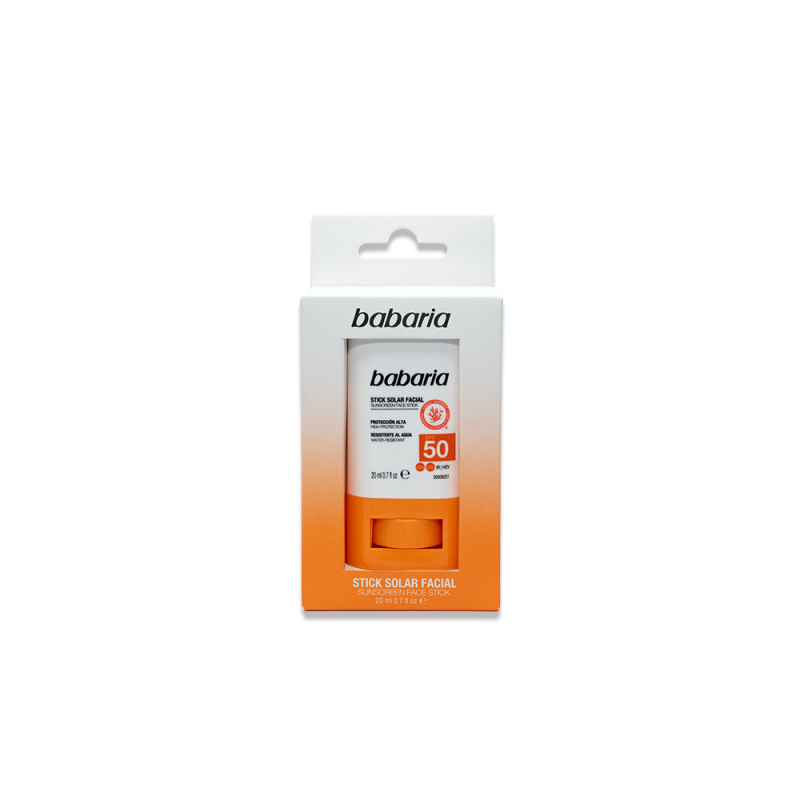 BABARIA Stick Solaire Visage SPF50 20g Protection Solaire Très Haute Application Ciblée