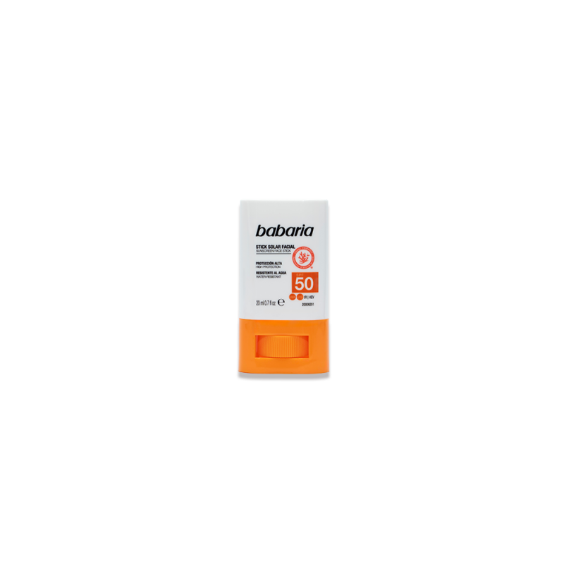 BABARIA Stick Solaire Visage SPF50 20g Protection Solaire Très Haute Application Ciblée